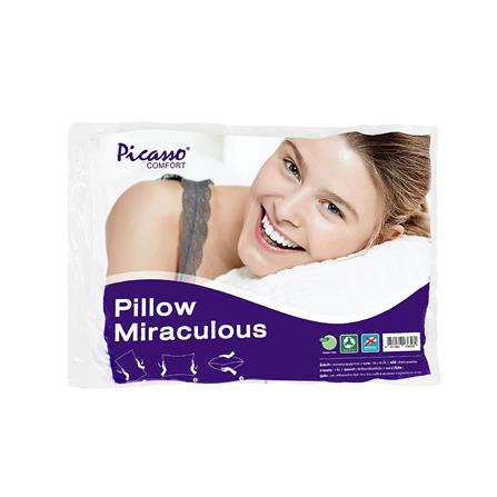 หมอนหนุนสุญญากาศ ไมโครไฟเบอร์ PICASSO MIRACULOUS MICROFIBER 48x73 ซม. สีขาว_4
