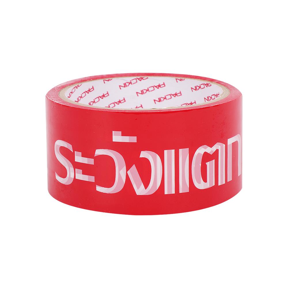 เทป OPP PACK IN  พิมพ์ ระวังแตก 2 นิ้ว X 45 หลา สีแดงอักษรขาว 6 ม้วน/แพ็ค