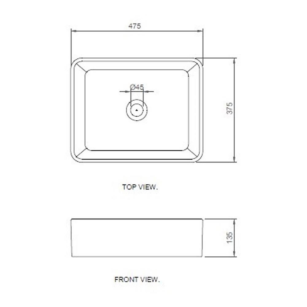 อ่างล้างหน้าวางบน HAFELE 495.60.880 สีขาว