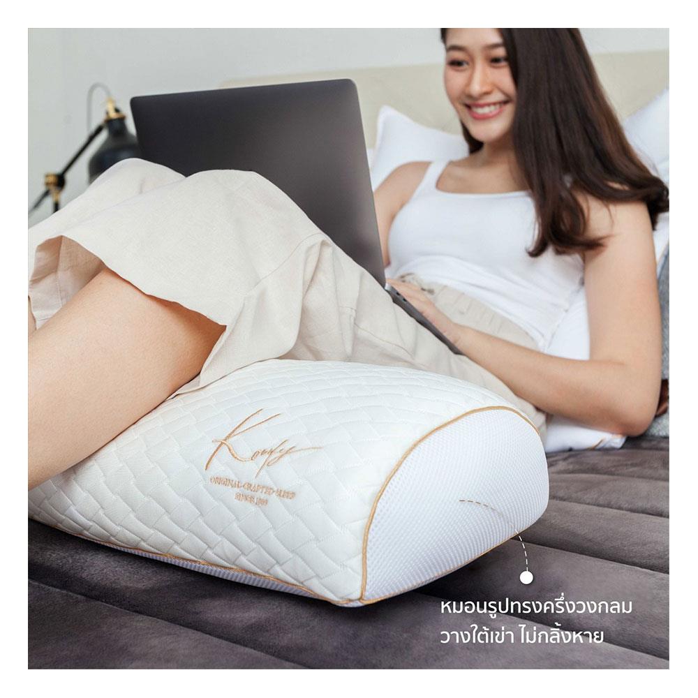 หมอนสุขภาพ ใยสังเคราะห์ KOMFY KRADLE UNDERKICKS 66x22x13.5 ซม. สีขาว