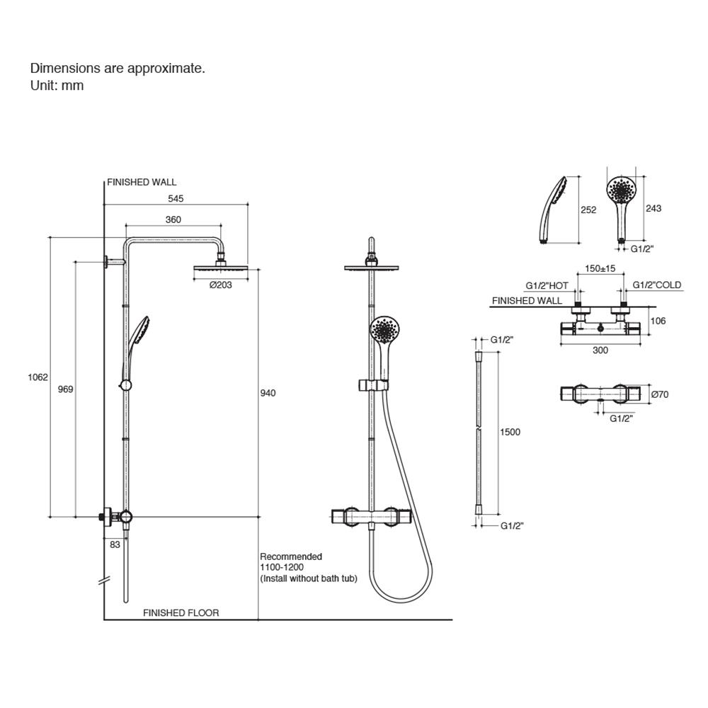 ฝักบัว RAIN SHOWER ผสม KOHLER K-32403T-7-CP