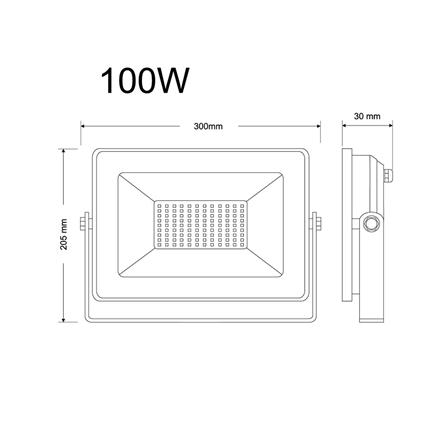 สปอตไลท์ภายนอก LED SHINING FLOOD LIGHT 100 วัตต์ WARMWHITE_8