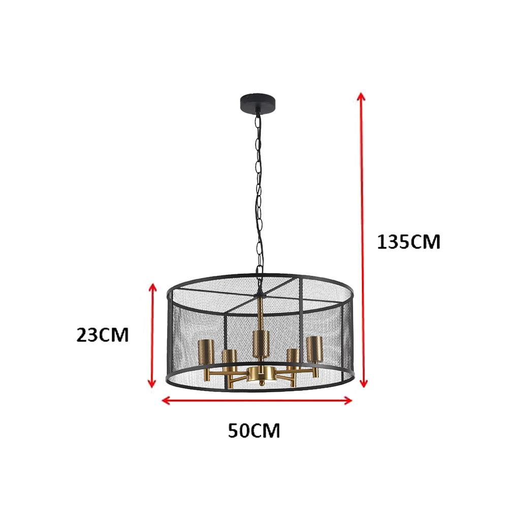 ไฟช่อ CARINI P20093A สีดำ/ทอง 5 หัว