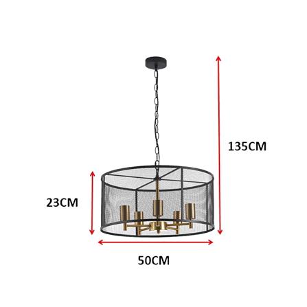ไฟช่อ CARINI P20093A สีดำ/ทอง 5 หัว_5
