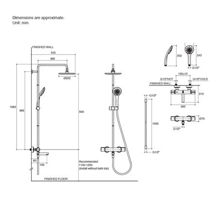 ฝักบัว RAIN SHOWER ผสม KOHLER K-32404T-7-CP_1