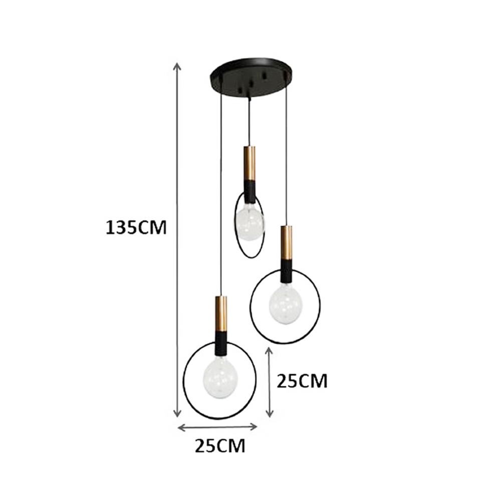 ไฟช่อ CARINI P200937-3 สีดำ/ทอง 3 หัว