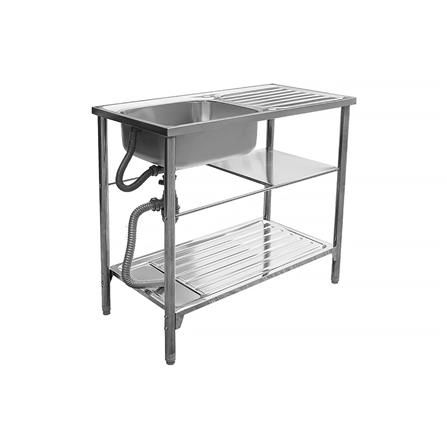 ซิงค์ขาตั้ง 1หลุม 1ที่พัก LINEA AP PLUS สีเงิน