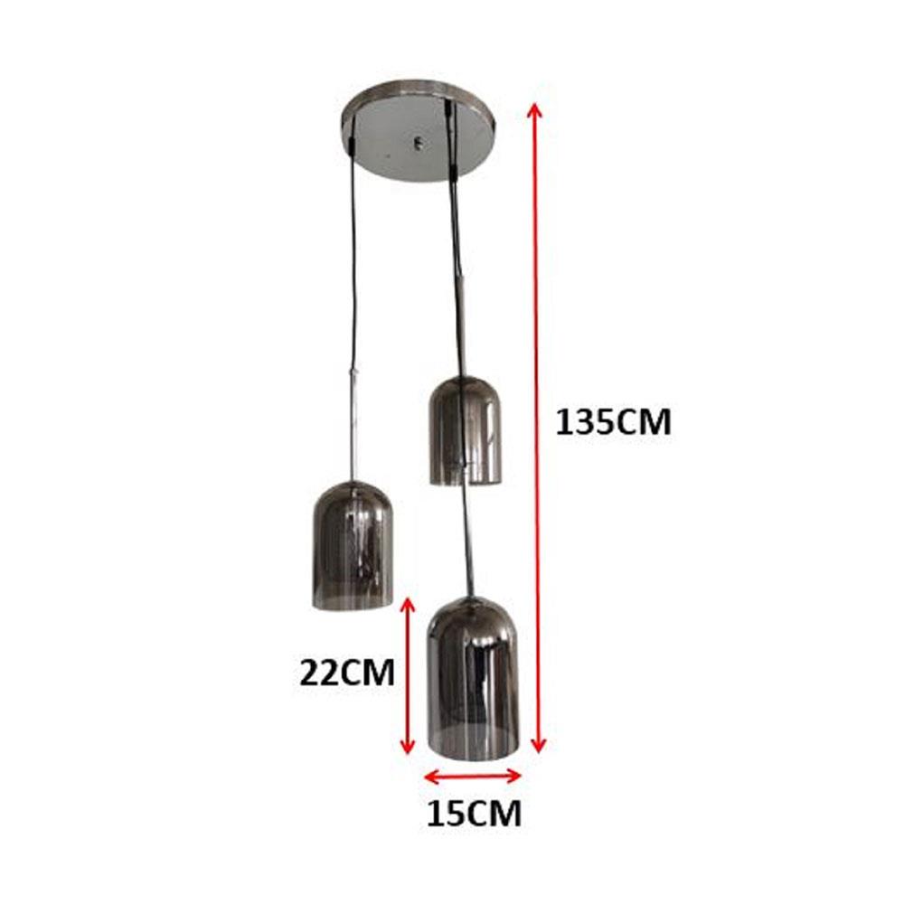 ไฟช่อ CARINI P200721-3 สีดำ/เงิน 3 หัว