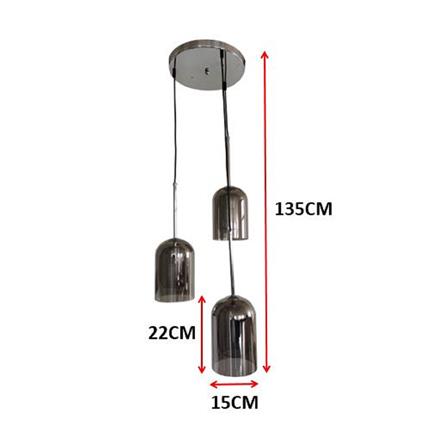 ไฟช่อ CARINI P200721-3 สีดำ/เงิน 3 หัว_4