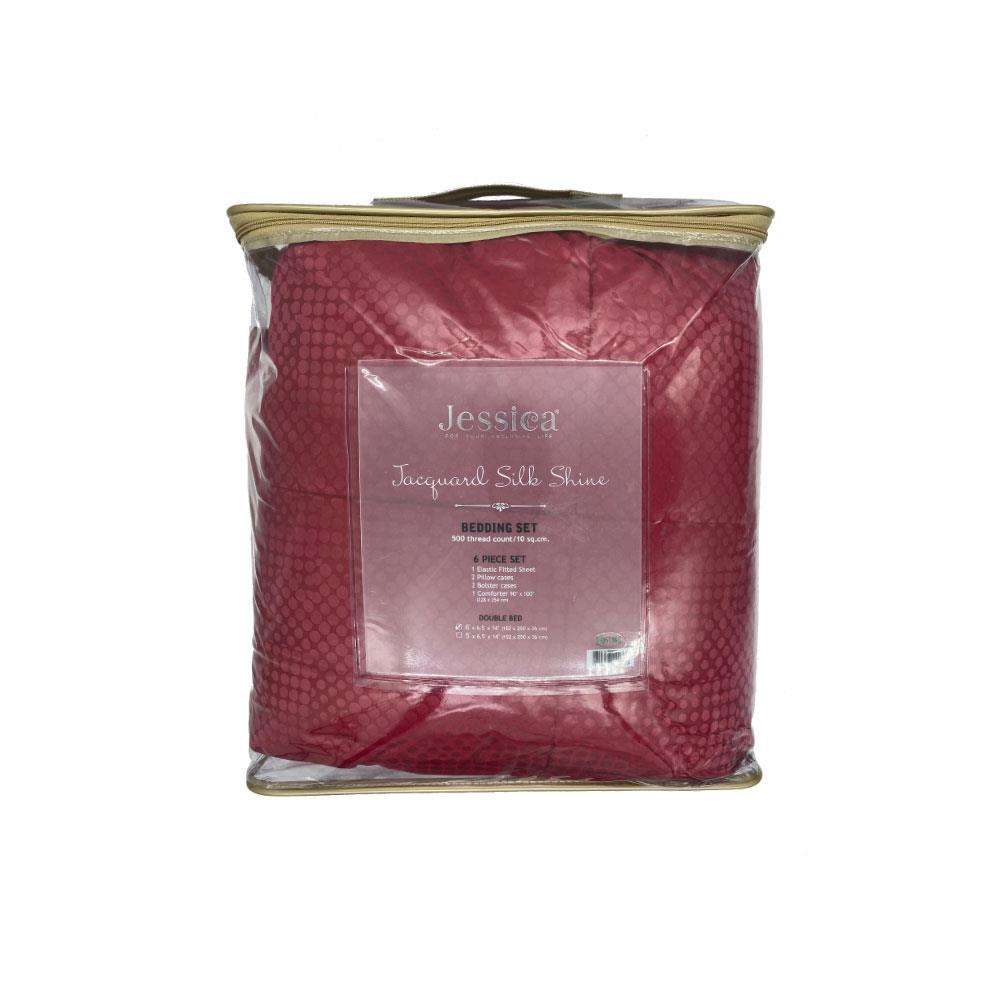 ชุดผ้าปูที่นอน 6 ฟุต 6 ชิ้น JESSICA SILK SHINE 22033-QS738