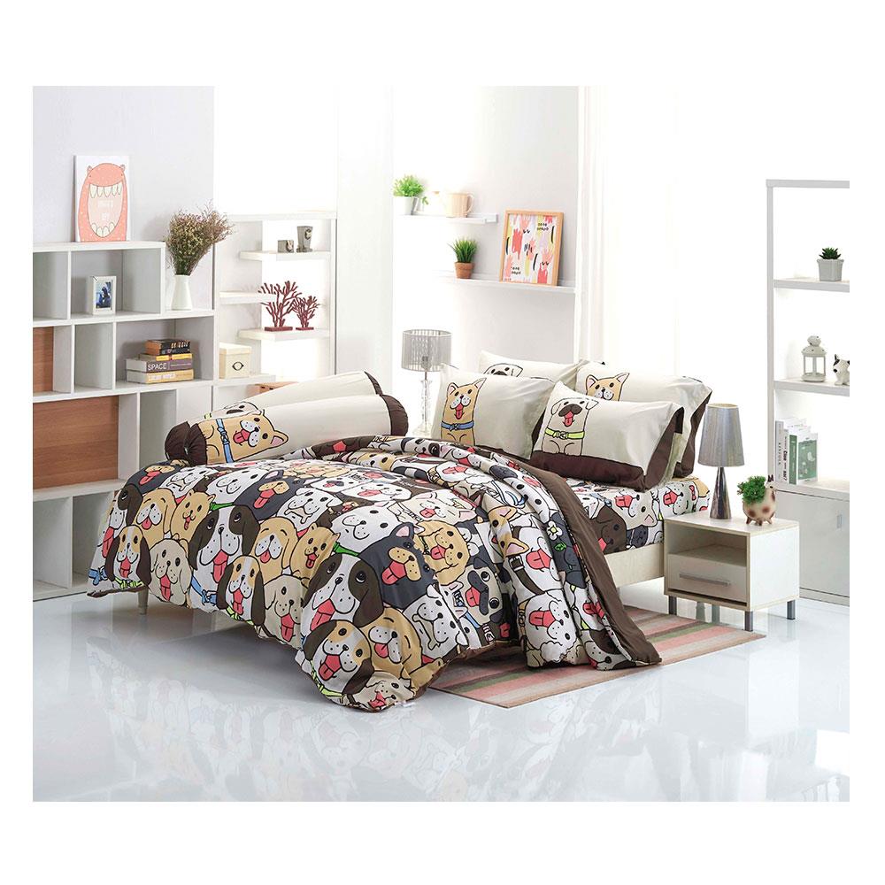 ชุดผ้าปูที่นอน 6 ฟุต 6 ชิ้น TULIP หมาจ๋า 60204-DLC042