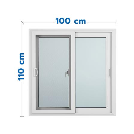 หน้าต่างบานเลื่อน ไวนิล S-S มุ้ง WINDSOR 100X110 ซม. สีขาว_0