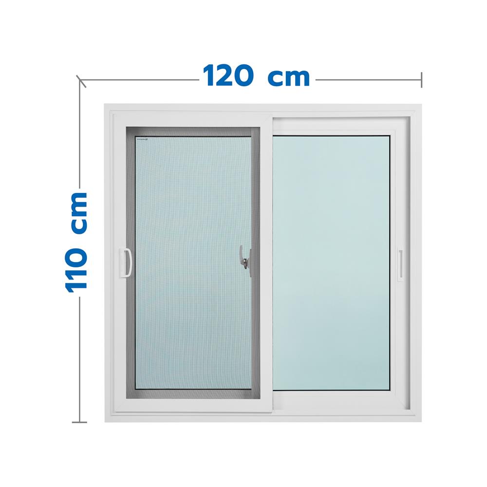 หน้าต่างบานเลื่อน ไวนิล S-S มุ้ง WINDSOR 120X110 ซม. สีขาว