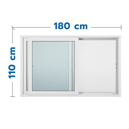 หน้าต่างบานเลื่อน ไวนิล S-S มุ้ง WINDSOR 180X110 ซม. สีขาว_0