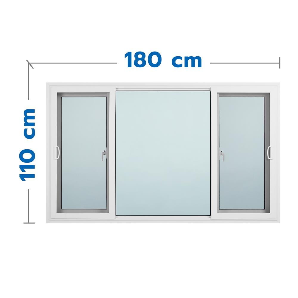 หน้าต่างบานเลื่อน ไวนิล S-F-S มุ้ง WINDSOR 180X110 ซม. สีขาว