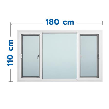 หน้าต่างบานเลื่อน ไวนิล S-F-S มุ้ง WINDSOR 180X110 ซม. สีขาว_0