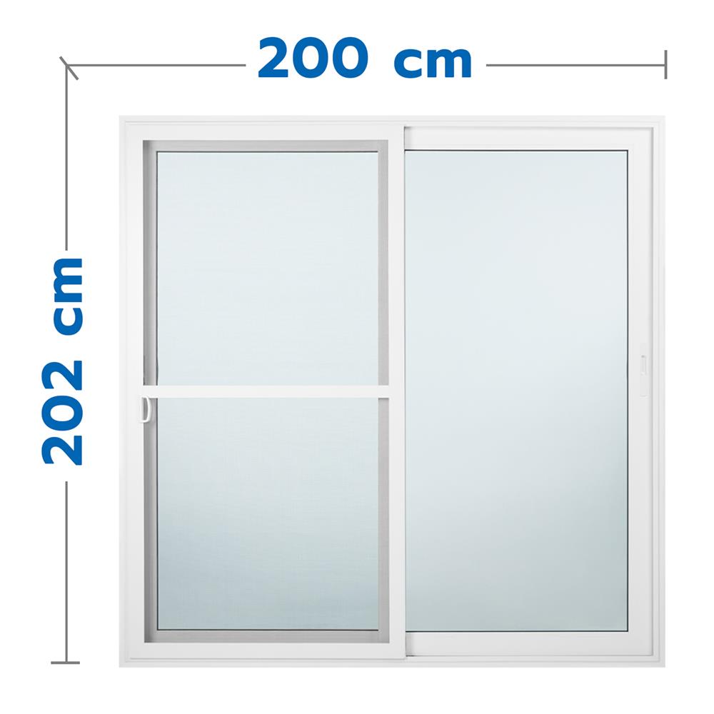 ประตูบานเลื่อน ไวนิล S-S มุ้ง WINDSOR 200X202 ซม. สีขาว