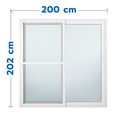 ประตูบานเลื่อน ไวนิล S-S มุ้ง WINDSOR 200X202 ซม. สีขาว_0