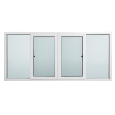 หน้าต่างบานเลื่อน ไวนิล F-S-S-F มุ้ง WINDSOR 240X110 ซม. สีขาว_2