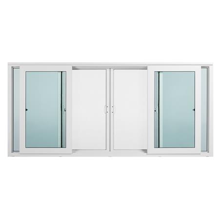 หน้าต่างบานเลื่อน ไวนิล F-S-S-F มุ้ง WINDSOR 240X110 ซม. สีขาว_3