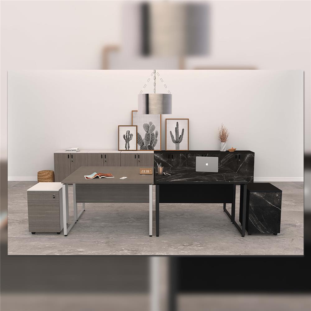 โต๊ะทำงานไม้ ERGOTREND TRIX 120 ซม. สี COMBI GREY/ขาว