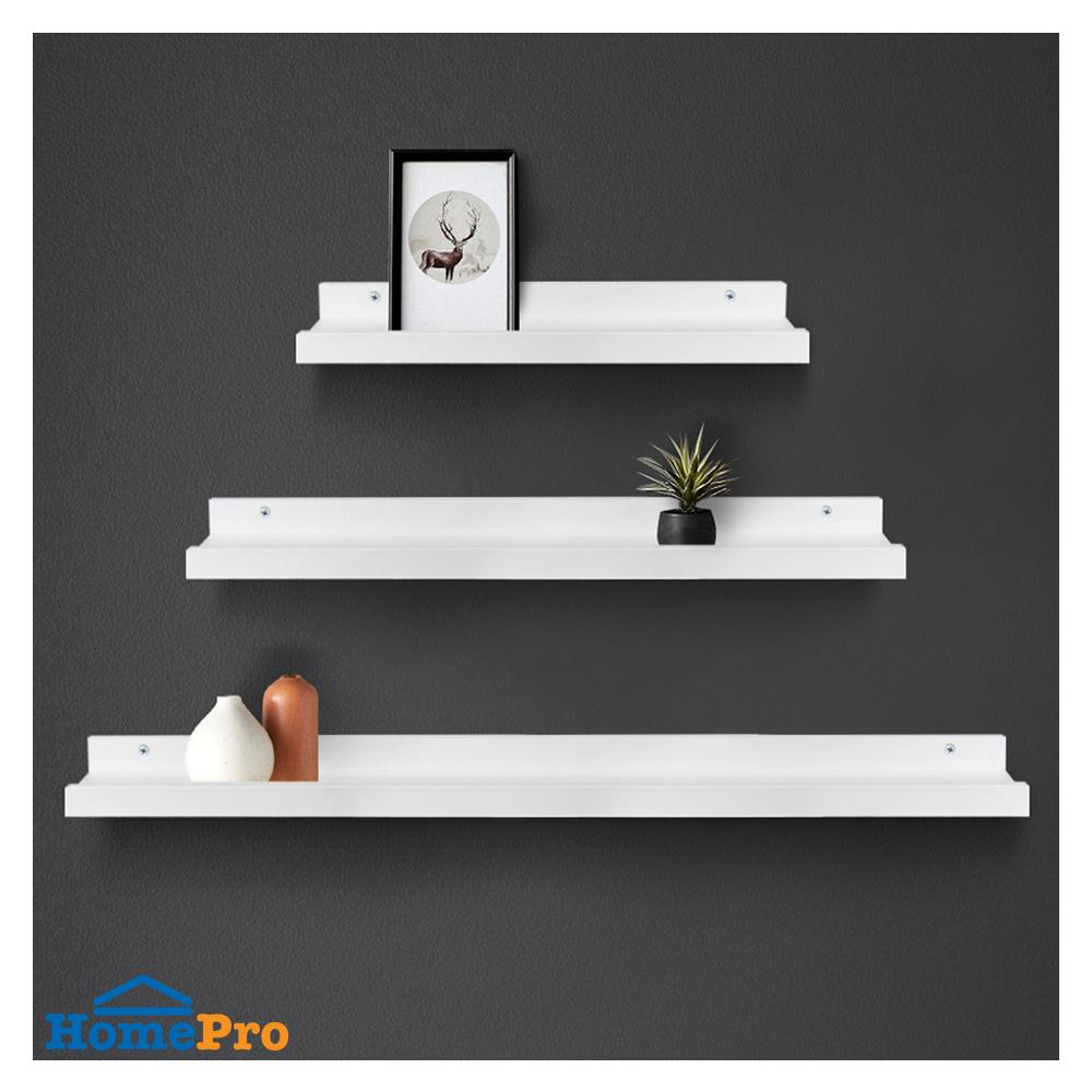 ชั้นติดผนังแบบเรียบ STACKO COZI (S,M,L) สีขาว 3 ชิ้น