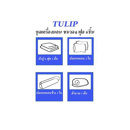 ชุดผ้าปูที่นอน 6 ฟุต 6 ชิ้น TULIP IN THE MOMENT 60235-DL401_5