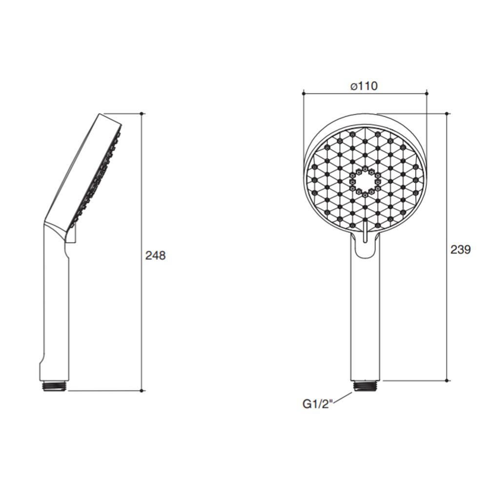 หัวฝักบัวสายอ่อน 3 ระดับ KOHLER K-72415T-BL สีดำ