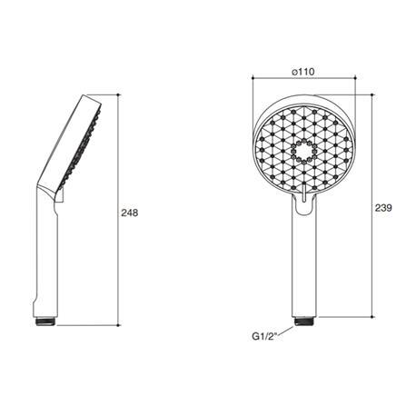 หัวฝักบัวสายอ่อน 3 ระดับ KOHLER K-72415T-BL สีดำ_1