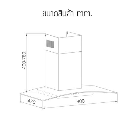 เครื่องดูดควันกระโจม LUCKY FLAME RG-961S 90 ซม._1