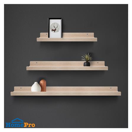 ชั้นติดผนังแบบเรียบ STACKO COZI (S,M,L) สีวอลนัท 3 ชิ้น_3