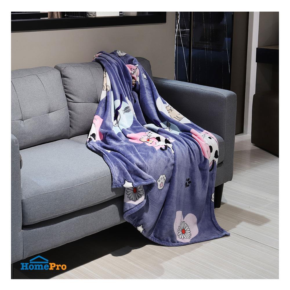 ผ้าห่ม HOME LIVING NEKO 50X60 นิ้ว สีม่วง