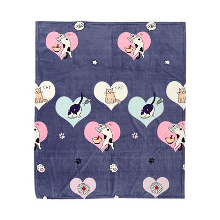 ผ้าห่ม HOME LIVING NEKO 50X60 นิ้ว สีม่วง_1