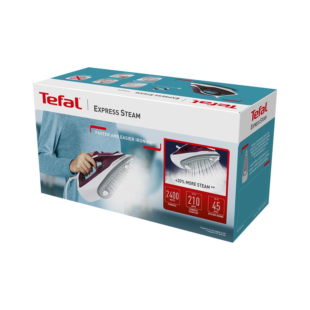 เตารีดไอน้ำ TEFAL FV2845T0 สีม่วง/ขาว 270 มล.