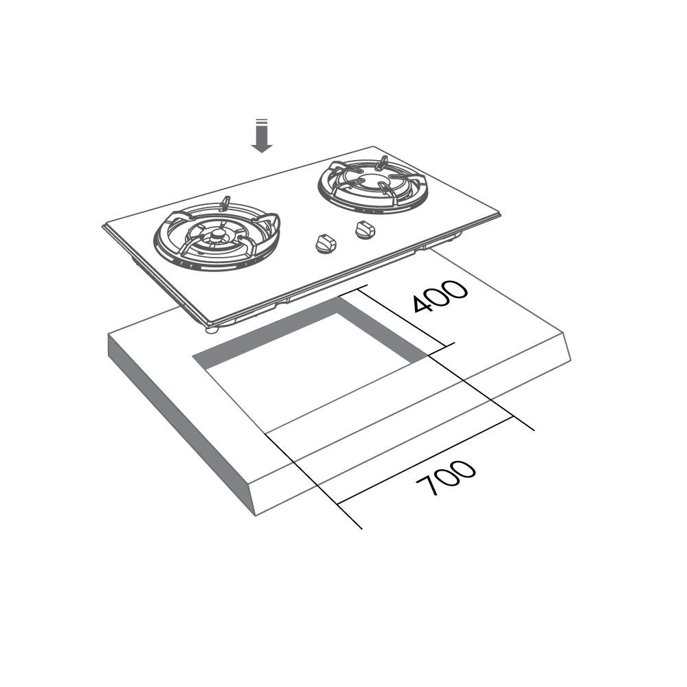 เตาฝังแก๊ส LUCKY FLAME LGS-992BT 80 ซม.