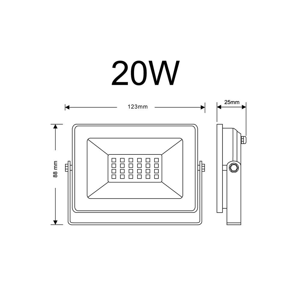 สปอตไลท์ภายนอก LED SHINING FLOOD LIGHT 20 วัตต์ WARMWHITE