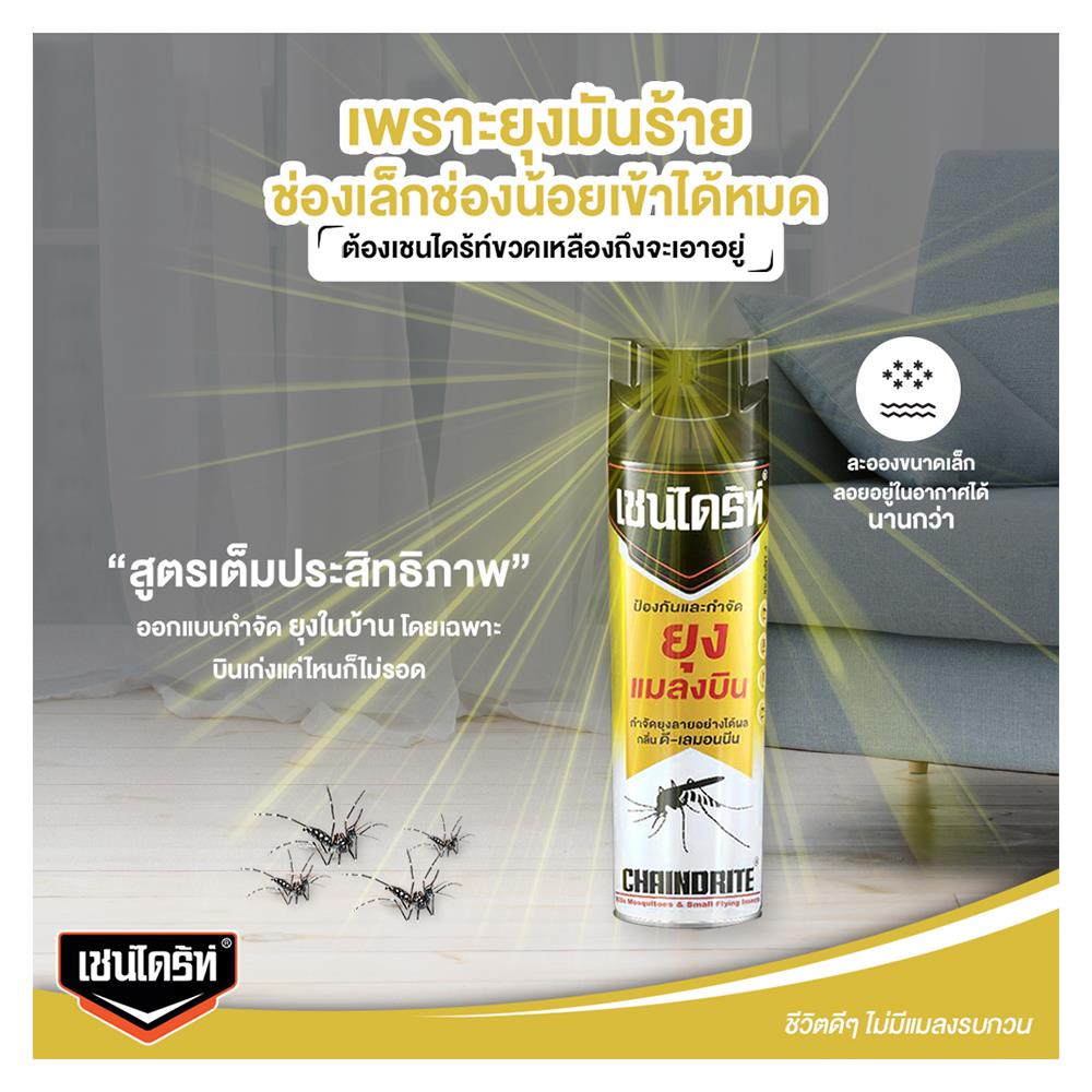 สเปรย์กำจัดยุงลาย CHAINDRITE 600 มล. กลิ่น D-LEMONINE