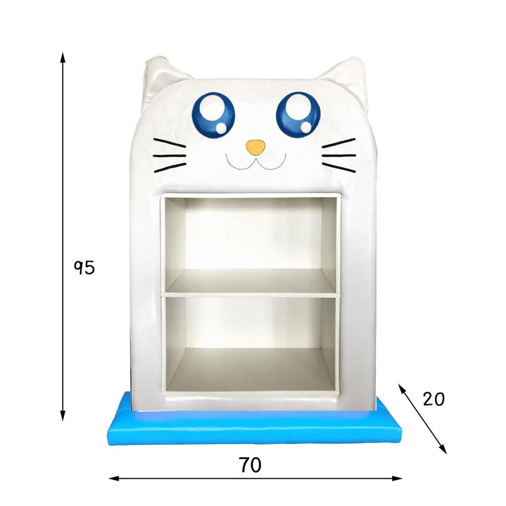 ชั้นวางของเด็กมินิแบบตั้งพื้น PLAY SANOOK แมว สีขาว/ฟ้า