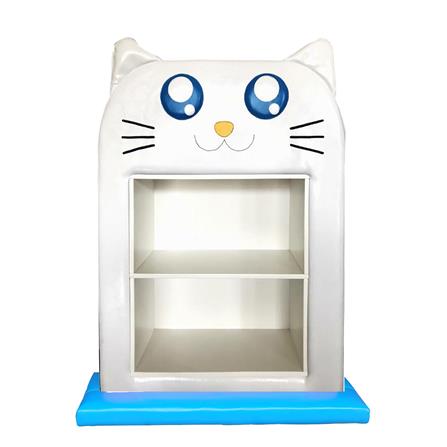 ชั้นวางของเด็กมินิแบบตั้งพื้น PLAY SANOOK แมว สีขาว/ฟ้า