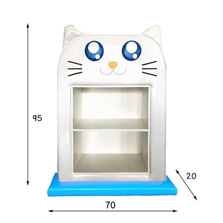 ชั้นวางของเด็กมินิแบบตั้งพื้น PLAY SANOOK แมว สีขาว/ฟ้า_1
