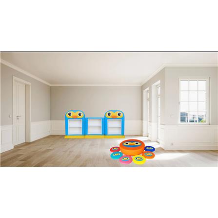 ชั้นวางของเด็กมินิแบบตั้งพื้น PLAY SANOOK เพนกวิน สีฟ้า/เหลือง_1