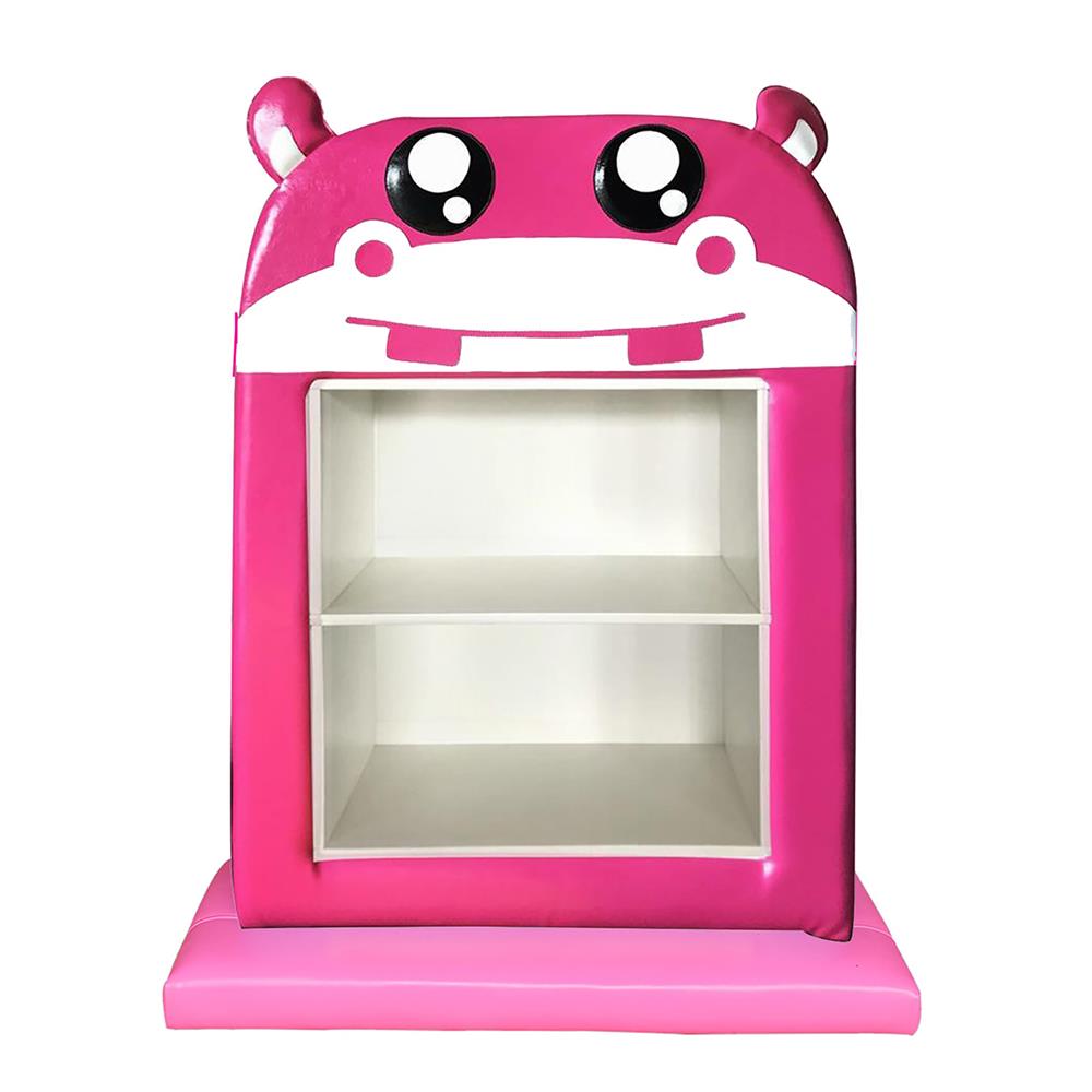 ชั้นวางของเด็กมินิแบบตั้งพื้น PLAY SANOOK ฮิปโป สีชมพู/ขาว