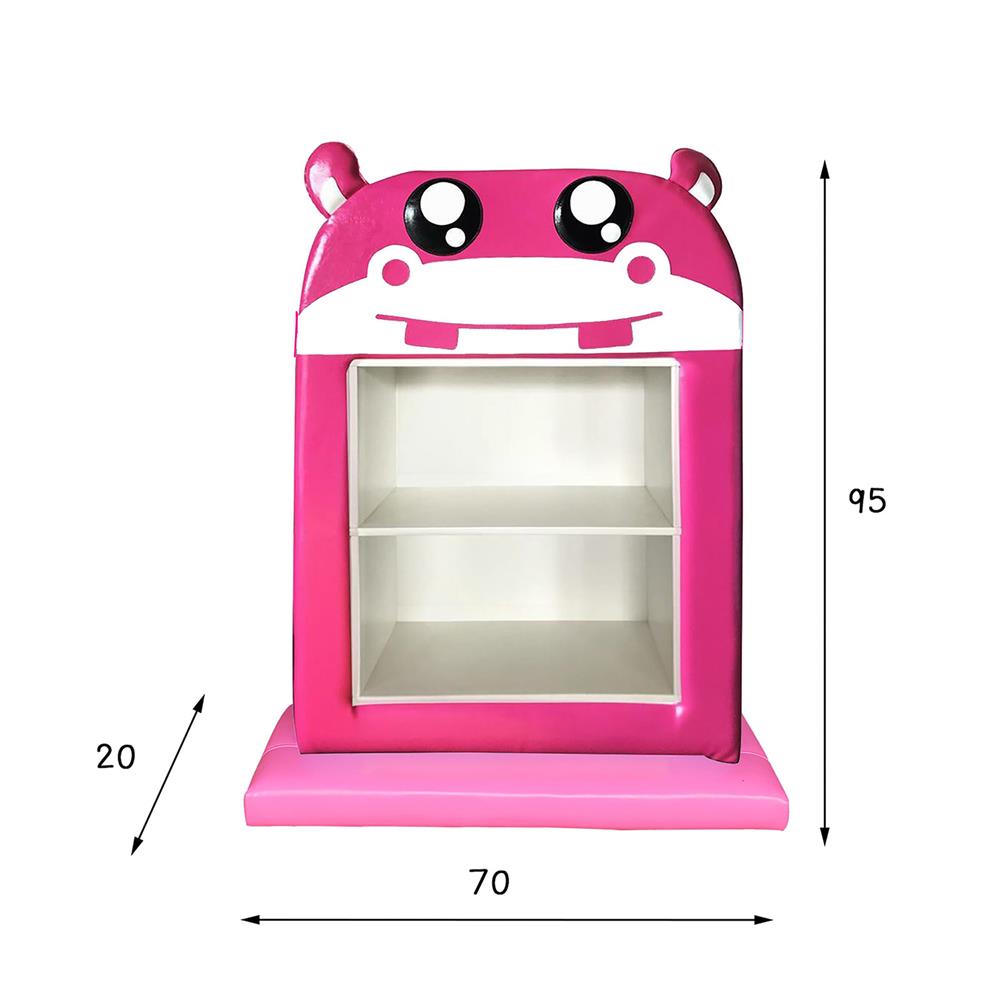 ชั้นวางของเด็กมินิแบบตั้งพื้น PLAY SANOOK ฮิปโป สีชมพู/ขาว