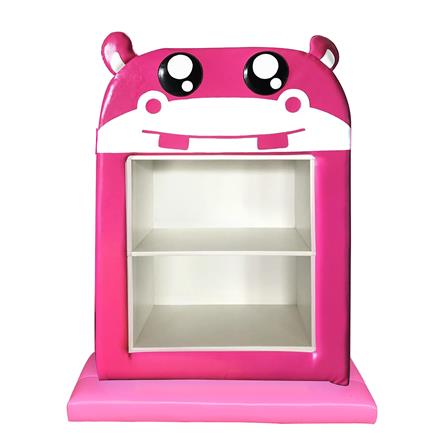 ชั้นวางของเด็กมินิแบบตั้งพื้น PLAY SANOOK ฮิปโป สีชมพู/ขาว