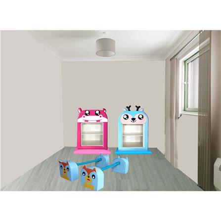 ชั้นวางของเด็กมินิแบบตั้งพื้น PLAY SANOOK ฮิปโป สีชมพู/ขาว_1