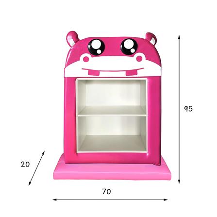 ชั้นวางของเด็กมินิแบบตั้งพื้น PLAY SANOOK ฮิปโป สีชมพู/ขาว_2