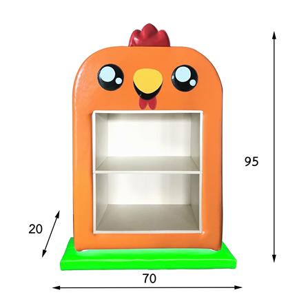 ชั้นวางของเด็กมินิแบบตั้งพื้น PLAY SANOOK ไก่ สีเขียว/ส้ม_2