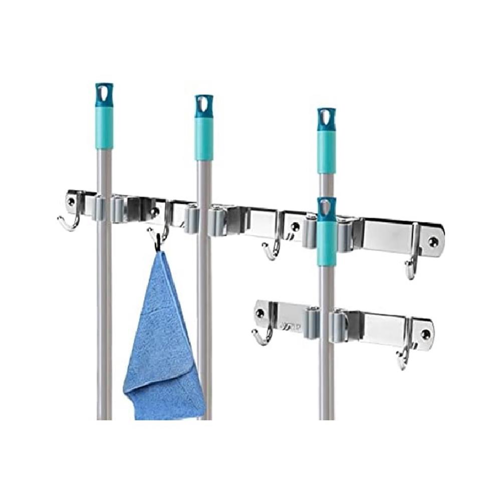 ที่แขวนไม้ม็อปติดผนัง PLIM TITAN 1คลิป 2ตะขอ สีเทา