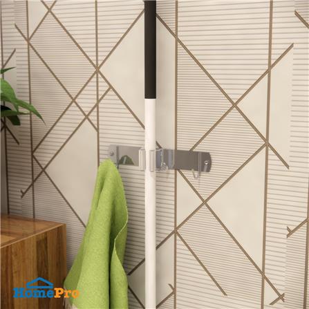 ที่แขวนไม้ม็อปติดผนัง PLIM TITAN 1คลิป 2ตะขอ สีเทา_2