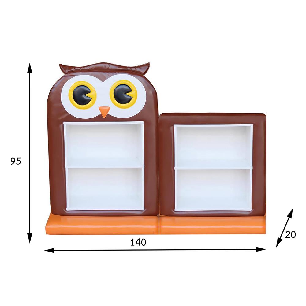 ชั้นวางของเด็กมินิแบบตั้งพื้น PLAY SANOOK นกฮูก สีน้ำตาล/ขาว